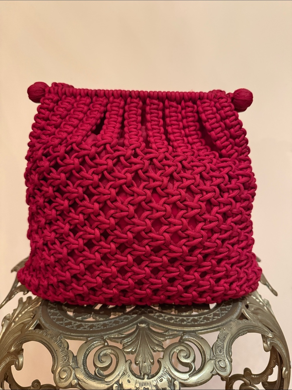 Macrame Bag in Red
